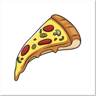 Pizza cartoon illustration Posters and Art